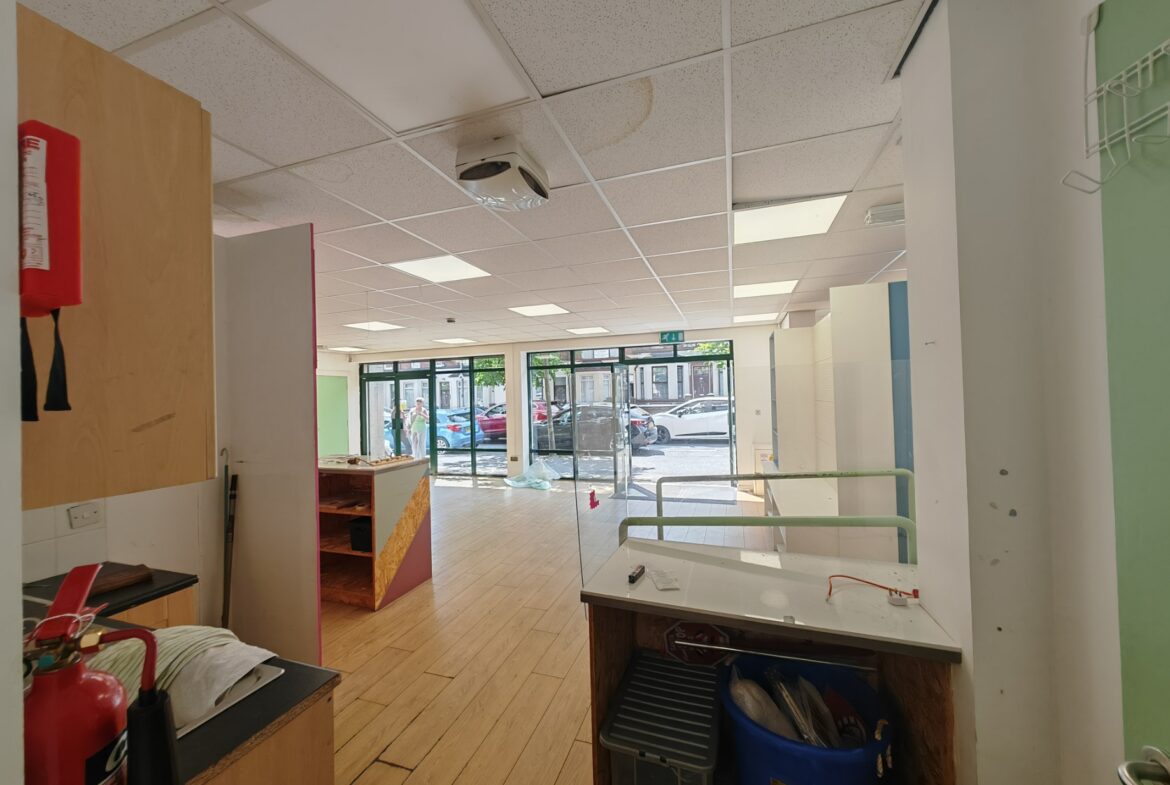 79b,c, d Springfield Road, Belfast BT12 7AE. 1200 sq ft beside the popular Blackstaff Mill where lots of food, artist, music, supermarket.