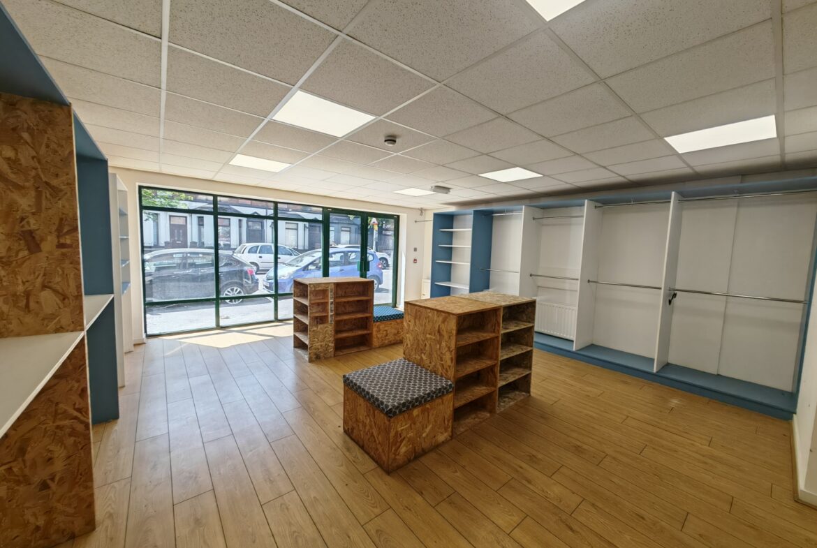 79b,c, d Springfield Road, Belfast BT12 7AE. 1200 sq ft beside the popular Blackstaff Mill where lots of food, artist, music, supermarket.