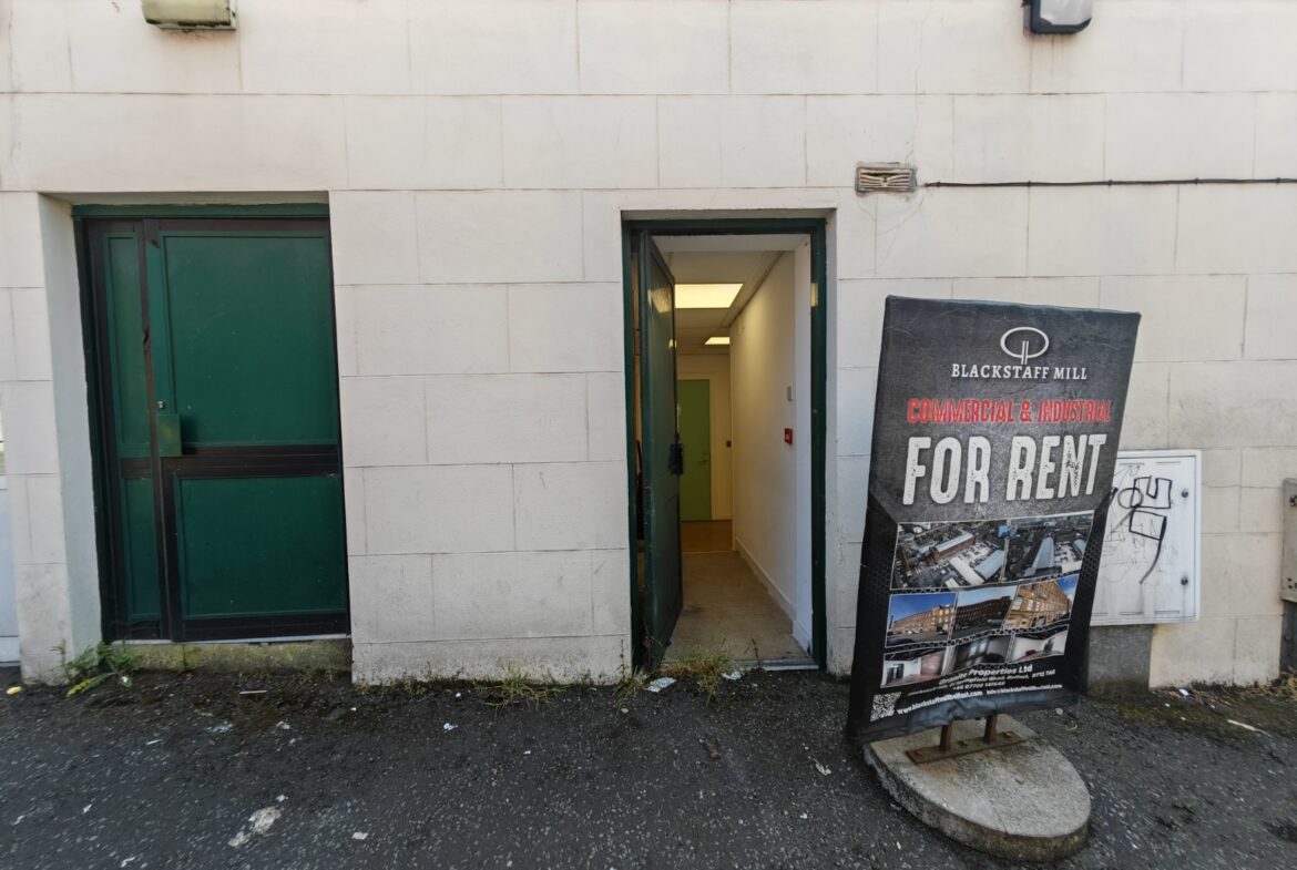 79b,c, d Springfield Road, Belfast BT12 7AE. 1200 sq ft beside the popular Blackstaff Mill where lots of food, artist, music, supermarket.