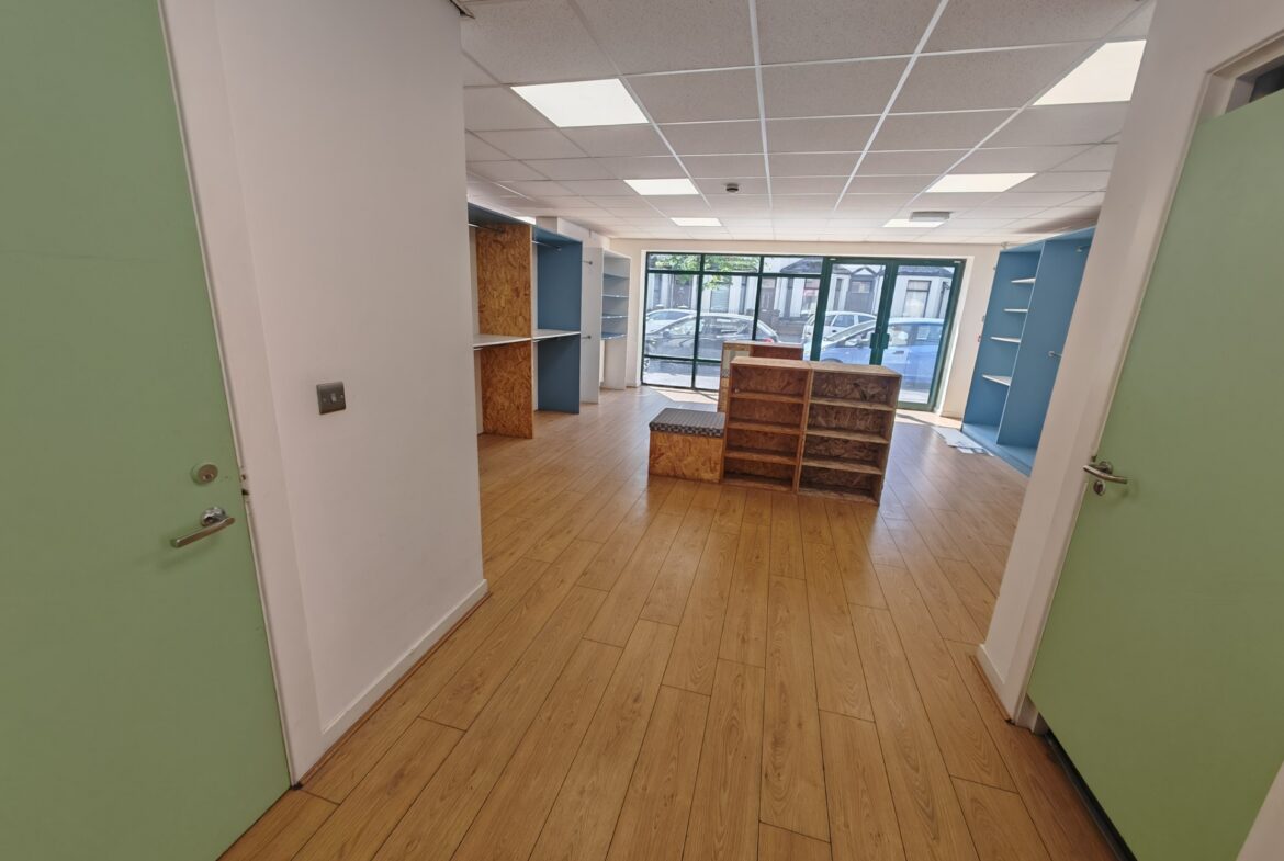 79b,c, d Springfield Road, Belfast BT12 7AE. 1200 sq ft beside the popular Blackstaff Mill where lots of food, artist, music, supermarket.