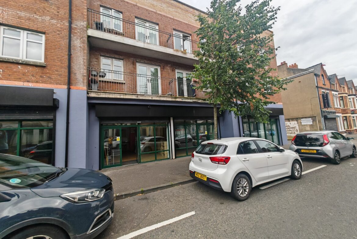 79b,c, d Springfield Road, Belfast BT12 7AE. 1200 sq ft beside the popular Blackstaff Mill where lots of food, artist, music, supermarket.